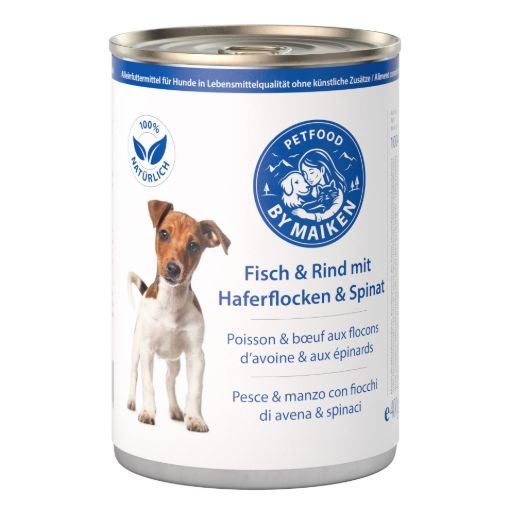 Bild von Fisch & Rind mit Haferflocken & Spinat 400 g